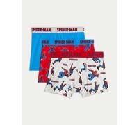 M&S Collection Boys 3pk Cotton Rich Spider-Man™ Trunks(3-10 Yrs) - 4-5 Y - Multi, Multi