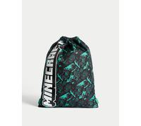 M&S Collection Boys Minecraft™ Drawstring Bag - Green, Green