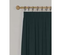 M&S Collection Brushed Pencil Pleat Blackout Thermal Curtains - WDR72 - Teal, Olive,Bronze,Blue,Cream,Mid Blue,Terracotta,Sage,Dark Red,Navy,Teal,Champagne,Charcoal Mix,Blush,Chocolate,Grey,Neutral