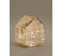 M&S Collection Confetti Glass Light Up House Decoration White Mix