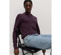 M&S Collection Cotton Modal Geometric Knitted Polo Dark Grape