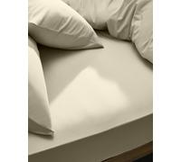 M&S Collection Cotton Rich Fitted Sheet - 4FT - Light Cream, Lilac,Caramel,Soft Yellow,Navy,Soft Teal,Silver Grey,Denim,Mink,Light Cream,Clay,Dove,Sage,Soft Green,White,Khaki,Chambray,Neutral,Soft Pin