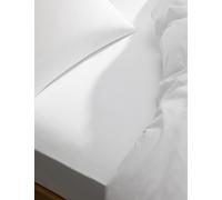 M&S Collection Cotton Rich Fitted Sheet - DBL - White, Lilac,Caramel,Soft Yellow,Navy,Soft Teal,Silver Grey,Denim,Mink,Light Cream,Clay,Dove,Sage,Soft Green,White,Khaki,Chambray,Neutral,Soft Pink