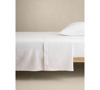 M&S Collection Cotton Rich Flat Sheet - 6FT - White, Soft Yellow,Caramel,Lilac,Khaki,Silver Grey,Sage,Soft Green,Denim,Light Cream,Chambray,Soft Pink,Dove,Clay,White,Neutral,Mink