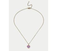 M&S Collection Female 14ct Gold Plated Initial Heart Necklace - Purple, Purple