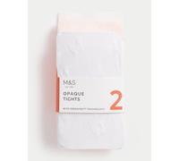 M&S Collection female 2 Pack 30 Denier Butterfly and Spot Tights (2-14 Yrs) - 5-6 Y - Ivory Mix, Ivory Mix