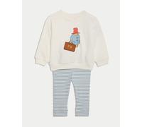 M&S Collection Female 2pc Cotton Rich Paddington™ Sweatshirt Outfit (0-36 Mths) - 9-12M - Ecru Mix, Ecru Mix
