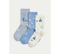 M&S Collection Female 3pk Cotton Rich Disney Frozen™ Socks (6 Small - 3½ Large) - 12+3+ - Multi, Multi