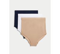 M&S Collection female 3pk Seamless Over Bump Maternity Briefs - White Mix, Black,White Mix