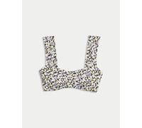 M&S Collection female Floral Padded Sweetheart Neck Bikini Top - 6 - Lilac Mix, Lilac Mix
