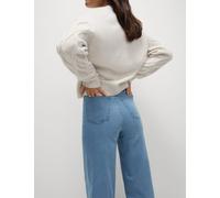 M&S Collection female High Waisted Wide Leg Ankle Grazer Jeans - 8REG - Light Indigo, Soft Khaki,Neutral,Light Indigo,Medium Indigo,Black