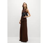 M&S Collection female Linen Blend Drawstring Wide Leg Trousers - 18SHT - Conker, Conker