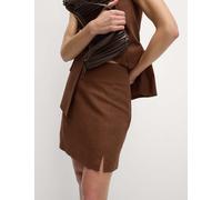 M&S Collection female Linen Blend Mini Slip Skirt - 10REG - Conker, Conker