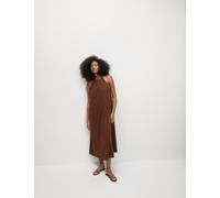 M&S Collection female Linen Rich Halter Neck Midaxi Swing Dress - 24REG - Conker, Conker,Bright Saffron