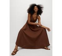 M&S Collection female Pure Cotton Strappy V-Neck Midaxi Beach Dress - 12 - Conker, Conker,Bright Green