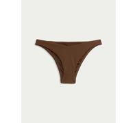M&S Collection female Ribbed High Leg Bikini Bottoms - 12 - Conker, Aqua,Conker