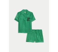 M&S Collection female Satin Elphaba Wicked™ Pyjamas (6-16 Yrs) - 9-10Y - Green, Green