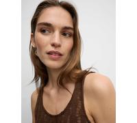 M&S Collection female Textured Cropped Vest - 12 - Conker, Buttercup,Conker