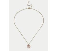M&S Collection Girls 14ct Gold Plated Initial Heart Necklace - Pink, Pink