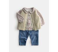 M&S Collection Girls 3pc Cotton Rich Gilet Outfit (0-6 Yrs) - 0-3 M - Multi, Multi