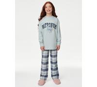 M&S Collection Girls Cotton Rich Harry Potter™ Pyjamas (6-14 Yrs) - 6-7 Y - Light Turquoise, Light Turquoise