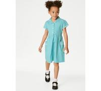 M&S Collection Girls Pure Cotton Gingham School Dress (2-14 Yrs) - 5-6 Y - Green, Mid Blue,Yellow,Green,Navy,Red