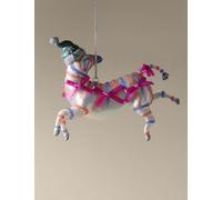 M&S Collection Glass Hanging Party Zebra Decoration - Pink Mix, Pink Mix