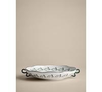M&S Collection Hand Painted Platter - Green, Green