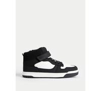 M&S Collection Kids Freshfeet™ Riptape High Top Trainers (4 Small - 7 Large) - 6 SSTD - Black Mix, Black Mix