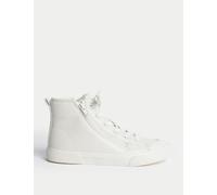 M&S Collection Kids Freshfeet™ Zip High Tops (4 Small - 7 Large) - 5 L - White, White