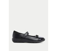 M&S Collection Kids Leather Bow School Shoes (8 Small-2 Large) - 8 SSTD - Black, Black