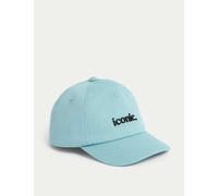 M&S Collection Kids Pure Cotton Slogan Baseball Cap (3-13 Yrs) - 3-6Y - Turquoise, Turquoise