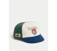M&S Collection Kids Pure Cotton Super Mario™ Baseball Cap (1-6 Yrs) - 18-36 - Navy Mix, Navy Mix