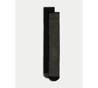 M&S Collection male 2 Pack Heatgen™ Maximum Warmth Longer Length Thermal Socks - 9-12 - Grey Mix, Grey Mix