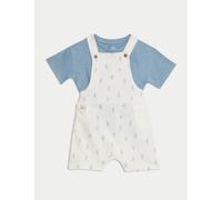 M&S Collection male 2pc Cotton Rich Peter Rabbit™ Bibshort (0-3 Yrs) - 12-18 - Cream Mix, Cream Mix