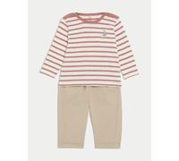 M&S Collection male 2pc Pure Cotton Peter Rabbit™ Outfit (0-3 Yrs) - 12-18 - Oatmeal Mix, Oatmeal Mix