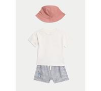 M&S Collection male 3pc Cotton Rich Peter Rabbit™ Shorts Outfit (0-3 Yrs) - 12-18 - Cream Mix, Cream Mix