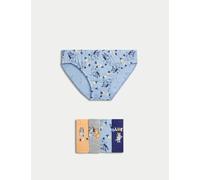 M&S Collection male 5pk Pure Cotton Bluey™ Briefs (2-8 Yrs) - 3-4 Y - Blue Mix, Blue Mix