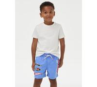 M&S Collection male Hot Wheels™ Swim Shorts (2-8 Yrs) - 7-8 Y - Blue Mix, Blue Mix