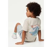 M&S Collection male Pure Cotton Hot Wheels™ T-Shirt (2-8 Yrs) - 3-4 Y - Neutral, Neutral