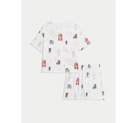 M&S Collection male Pure Cotton Short Paddington™ Pyjamas (1-7 Yrs) - 2-3 Y - White, White