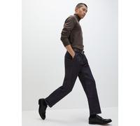 M&S Collection male Relaxed Tapered Fit Single Pleat Jeans - 3429 - Dark Indigo, Black,Dark Indigo