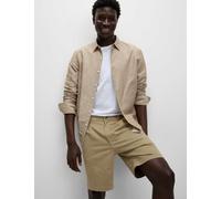M&S Collection male Single Pleat Stretch Chino Shorts - 32MID - Toffee, Pebble,Toffee,Dark Navy