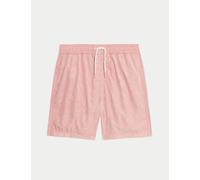 M&S Collection male Textured Swim Shorts (6-16 Yrs) - 10-11 - Pink, Charcoal,Pink
