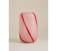 M&S Collection Medium Candy Cane Vase - Red, Red