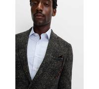 M&S Collection Men's Tailored Fit Wool Blend Check Blazer - 38REG - Navy Mix, Navy Mix