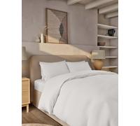M&S Collection Pure Brushed Cotton Bedding Set - 6FT - White, White,Silver Grey,Forest Green,Midnight Navy,Light Blue,Charcoal,Sand,Duck Egg,Camel,Blush,Grey Marl,Dusty Green,Pebble,Rust,Olive,Coffee