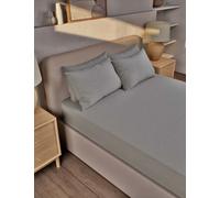 M&S Collection Pure Brushed Cotton Extra Deep Fitted Sheet - SGL - Grey Marl, Sand,Camel,Charcoal,Forest Green,Silver Grey,Midnight Navy,Light Blue,Blush,White,Grey Marl,Dusty Green