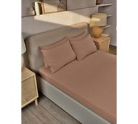 M&S Collection Pure Brushed Cotton Fitted Sheet - SGL - Camel, Light Blue,Forest Green,Charcoal,Grey Marl,Silver Grey,Midnight Navy,Blush,Sand,Camel,Dusty Green,White