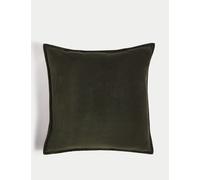 M&S Collection Pure Cotton Velvet Cushion - Dark Green, Dark Gold,Cranberry,Dark Green,Aubergine,Navy,Light Grey,Pink,Bronze,Slate Blue,Soft Pink,Sage,Rust,Dusty Green